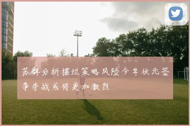 苏群分析摆烂策略风险今年状元签争夺战或将更加激烈